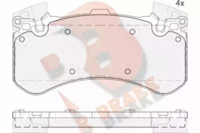 R BRAKE rb2070 -  Комплект тормозных колодок, дисковый тормоз